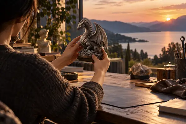 ビジュアルリファレンスをアップロードする最初のステップを表す、額縁に入った風景画像。