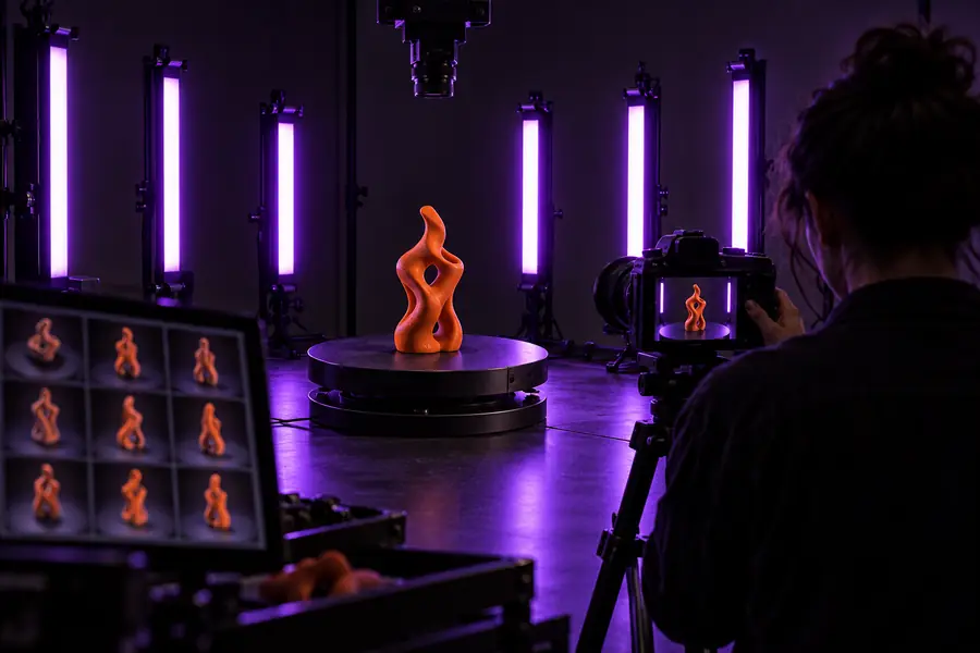 Illustration of preparing a visual input for a 3D workflow